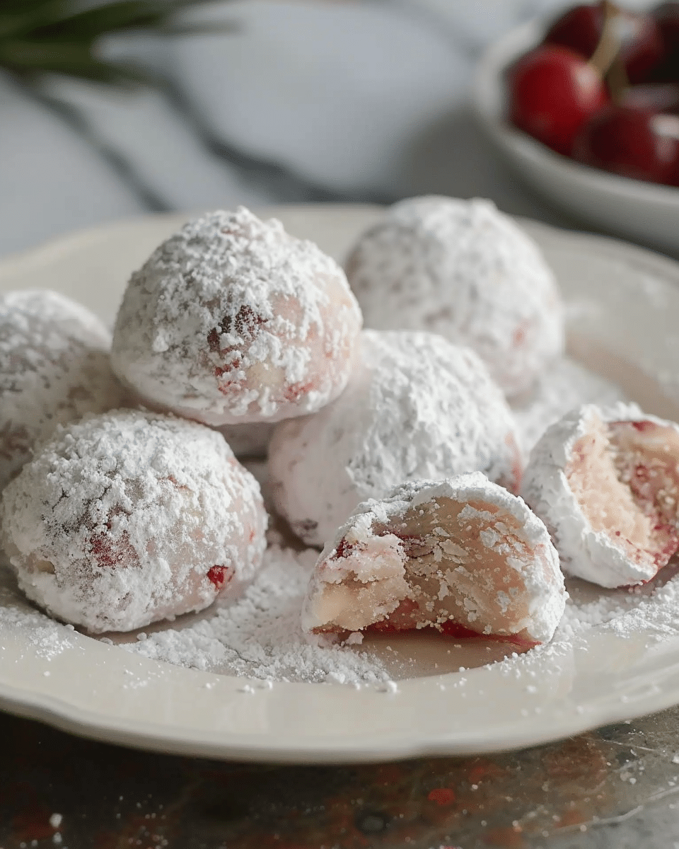 Cherry Snowball Cookies