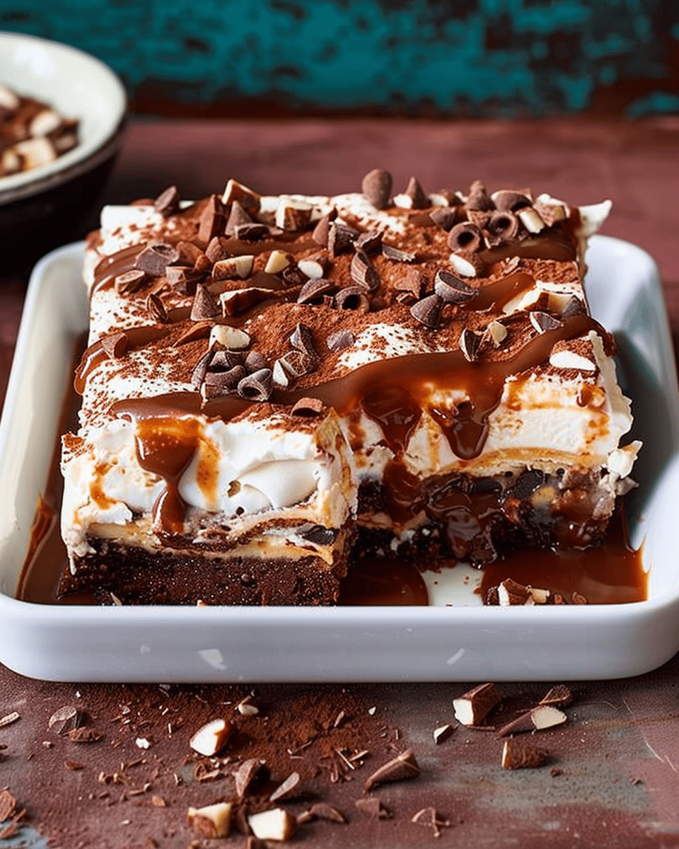 Choc Caramel Dessert Lasagne