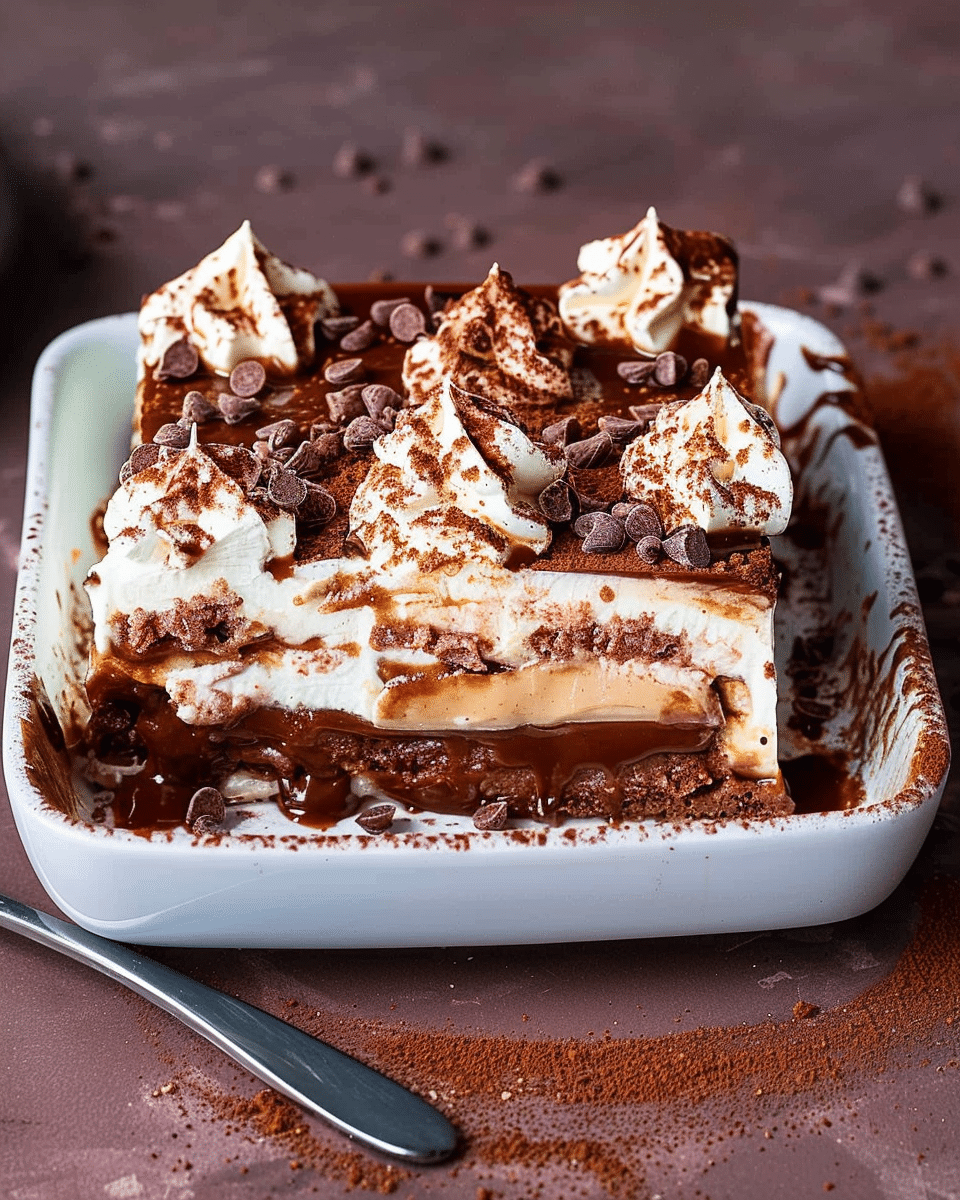 Choc Caramel Dessert Lasagne