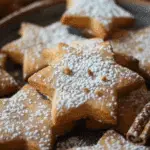 Classic German Cinnamon Star Cookies (Zimtsterne) Recipe{ "Description": "Classic German cinnamon star cookies, or Zimtsterne, are buttery, delicately spiced holiday treats dusted with powdered sugar. Their festive star shapes and warm cinnamon aroma make them a Christmas tradition.", "Ingredients": "<ul><li>2 cups all-purpose flour</li><li>1/2 teaspoon baking powder</li><li>1/4 teaspoon salt</li><li>1/2 teaspoon ground cinnamon</li><li>1 cup unsalted butter, softened</li><li>1 cup granulated sugar</li><li>1 large egg</li><li>1 teaspoon vanilla extract</li></ul><strong>For Dusting:</strong><ul><li>1/4 cup powdered sugar</li><li>Optional: 1/2 teaspoon ground cinnamon mixed into powdered sugar</li></ul><strong>Optional:</strong><ul><li>Additional cinnamon for a stronger flavor in the dough</li></ul>", "Instructions": "<ol><li>In a bowl, combine flour, baking powder, salt, and cinnamon.</li><li>In another bowl, cream butter and sugar until light and fluffy.</li><li>Beat in the egg and vanilla extract until smooth.</li><li>Gradually add dry ingredients to wet mixture until dough forms. Chill dough for easier handling.</li><li>Roll out chilled dough on a lightly floured surface. Cut into star shapes with cookie cutters.</li><li>Place stars on a parchment-lined baking sheet. Bake at 350°F (175°C) for about 10 minutes, until set but not overly browned.</li><li>While warm, dust cookies with powdered sugar or cinnamon-sugar mixture.</li></ol>", "Notes": "<ul><li>Add more cinnamon for a stronger spiced flavor.</li><li>Dust with nutmeg or cardamom for a twist.</li><li>For festive presentation, drizzle with icing instead of powdered sugar.</li><li>Store in an airtight container up to 1 week or freeze for up to 2 months.</li><li>Prevent sticking by dusting rolling surface and cutters with flour.</li></ul>", "Details": { "Prep Time": "30 minutes", "Cook Time": "40 minutes", "Total Time": "1 hour 10 minutes", "Yield": "24 cookies", "Category": "Dessert", "Method": "Baking", "Cuisine": "German", "Diet": "Vegetarian" }, "Keywords": "zimtsterne, cinnamon star cookies, German Christmas cookies, holiday cookie platter, spiced cookies", "Nutrition": { "Serving Size": "1 cookie", "Calories": "110", "Sugar": "7g", "Sodium": "50mg", "Fat": "6g", "Saturated Fat": "4g", "Unsaturated Fat": "2g", "Trans Fat": "0g", "Carbohydrates": "12g", "Fiber": "0g", "Protein": "1g", "Cholesterol": "20mg" } }
