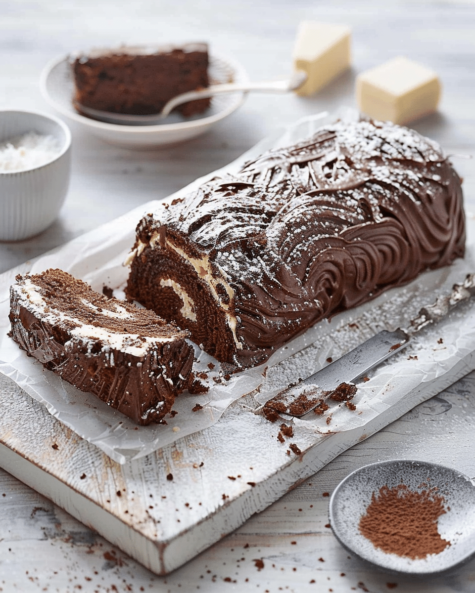 Condensed Milk Choc Ripple Log