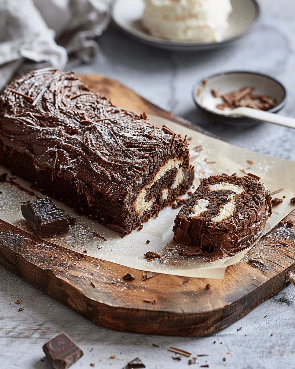 Condensed Milk Choc Ripple Log