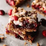 Cranberry Gingerbread Crumb Bars