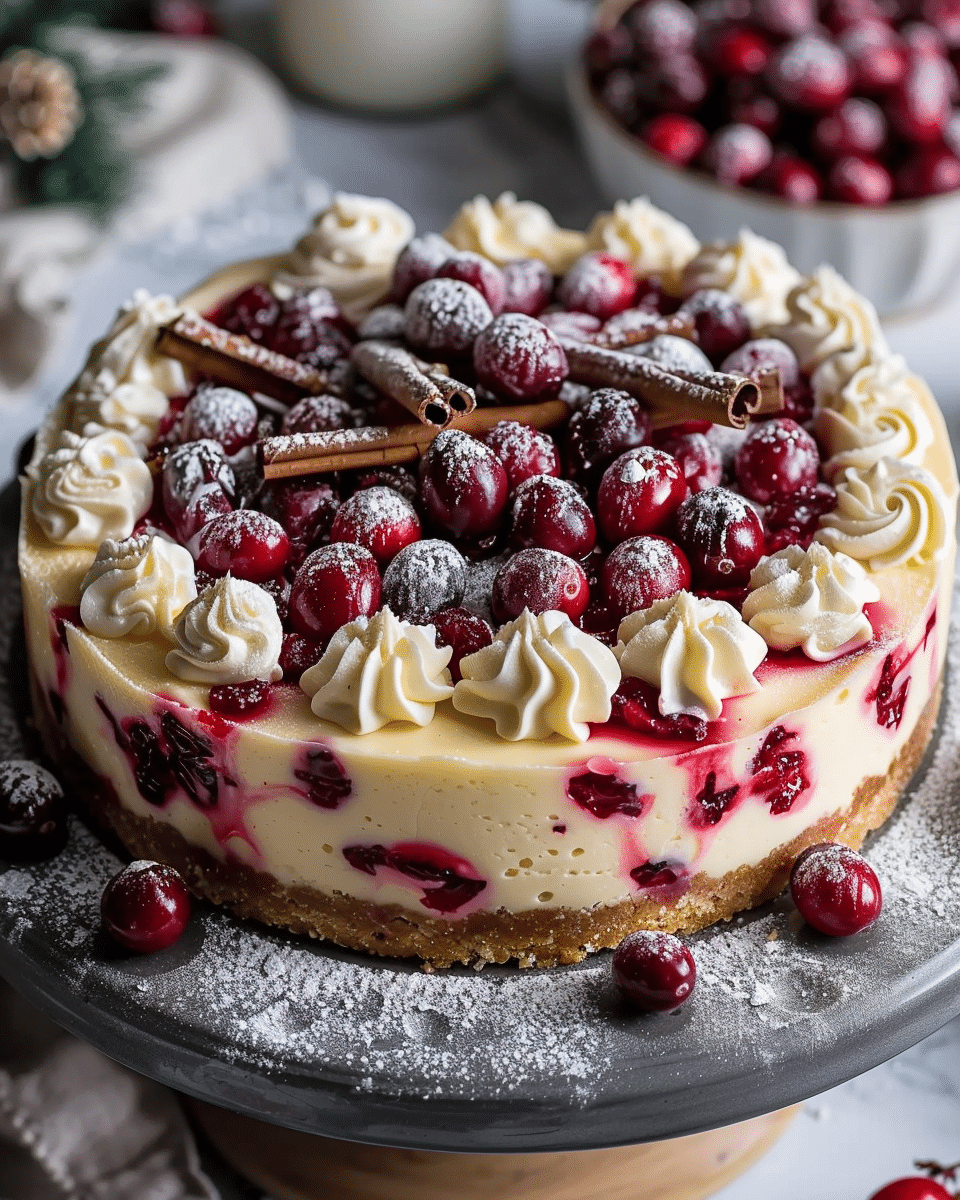 Cranberry and White Chocolate Cheesecake