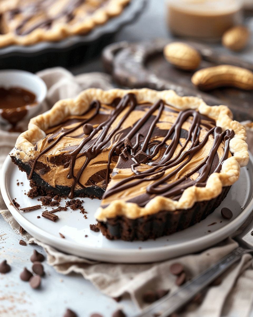 Decadent Chocolate Peanut Butter Swirl Pie