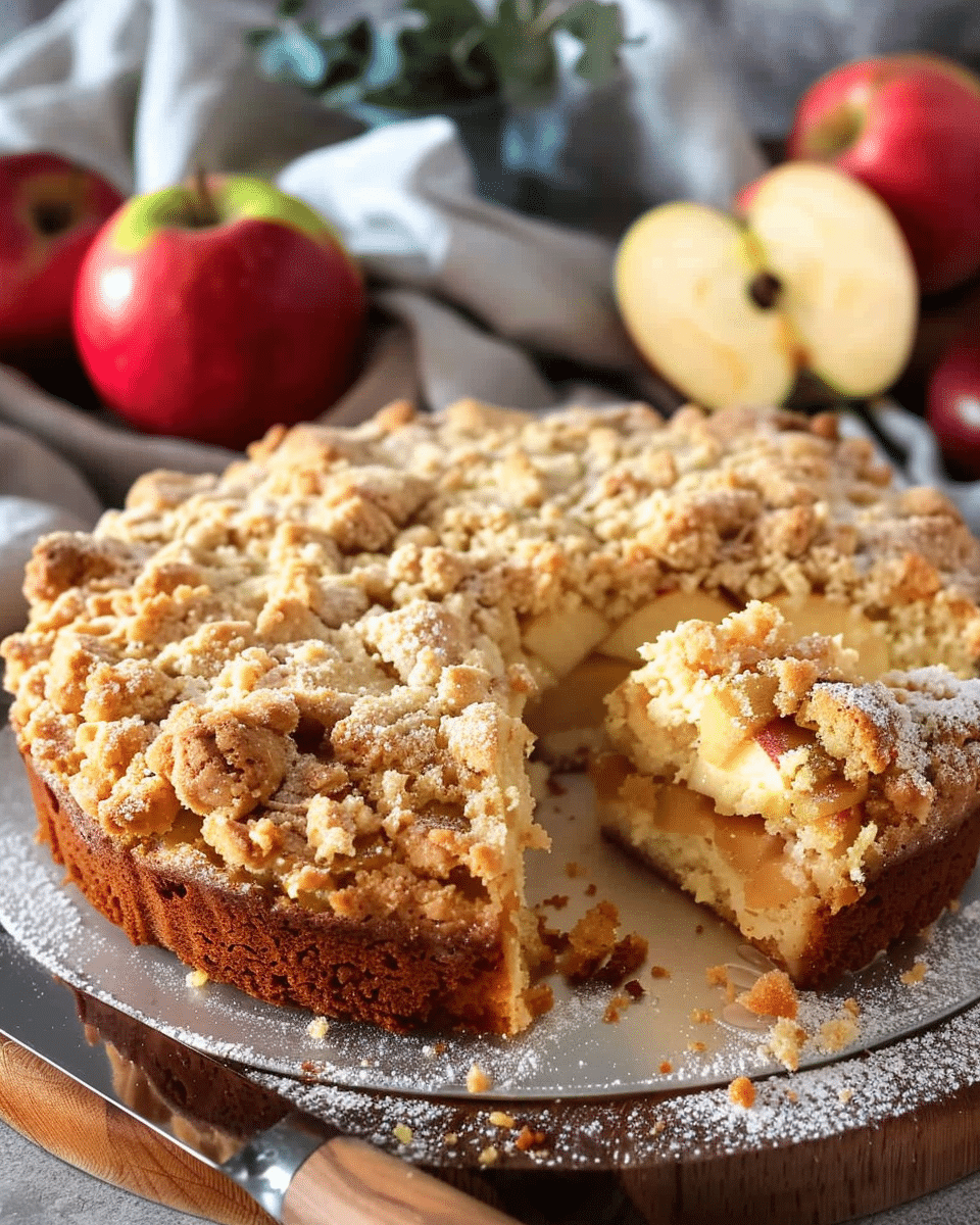 Easy German Apple Streusel Cake (Apfelstreuselkuchen)