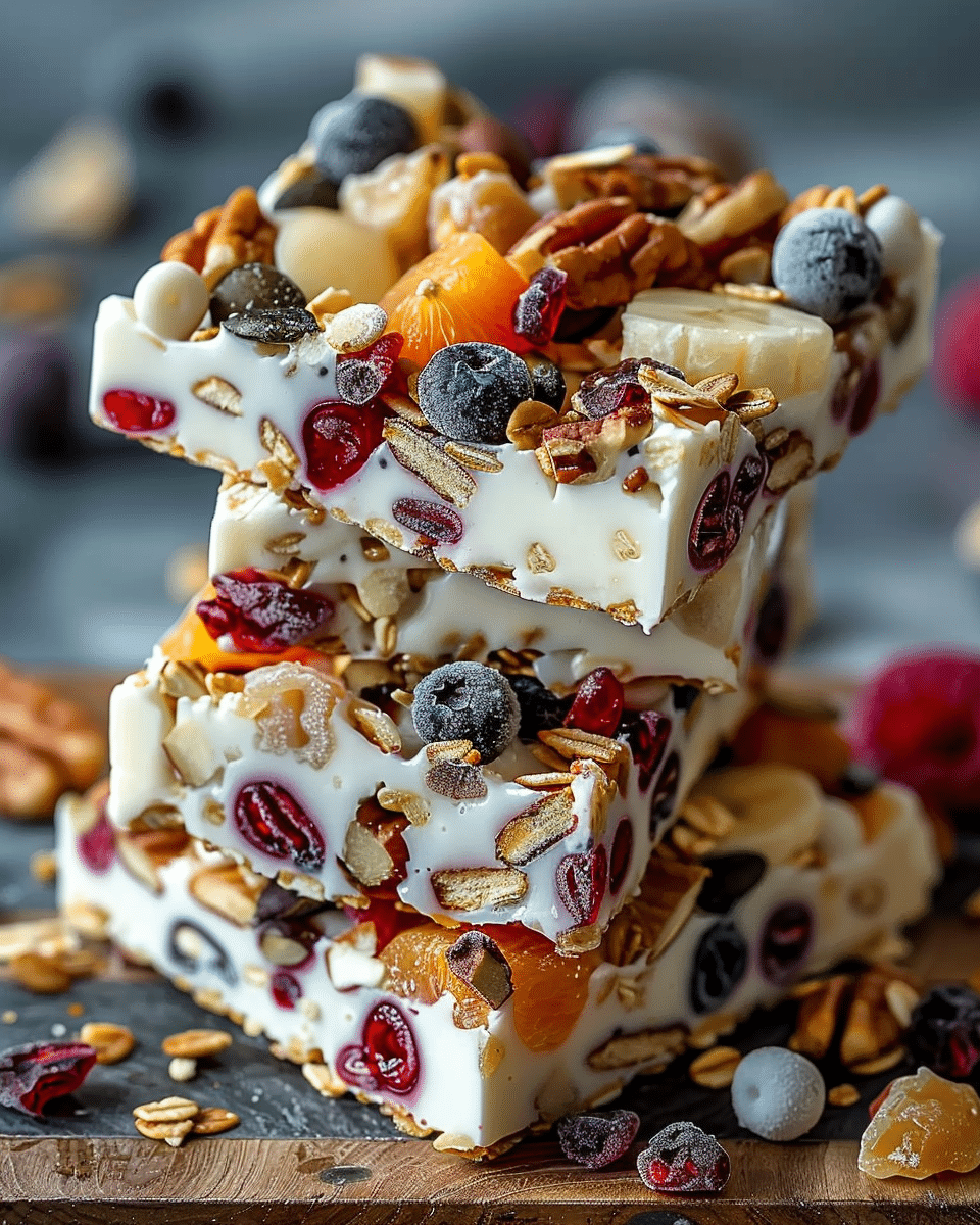 Frozen Yogurt Trail Mix Bark Clusters