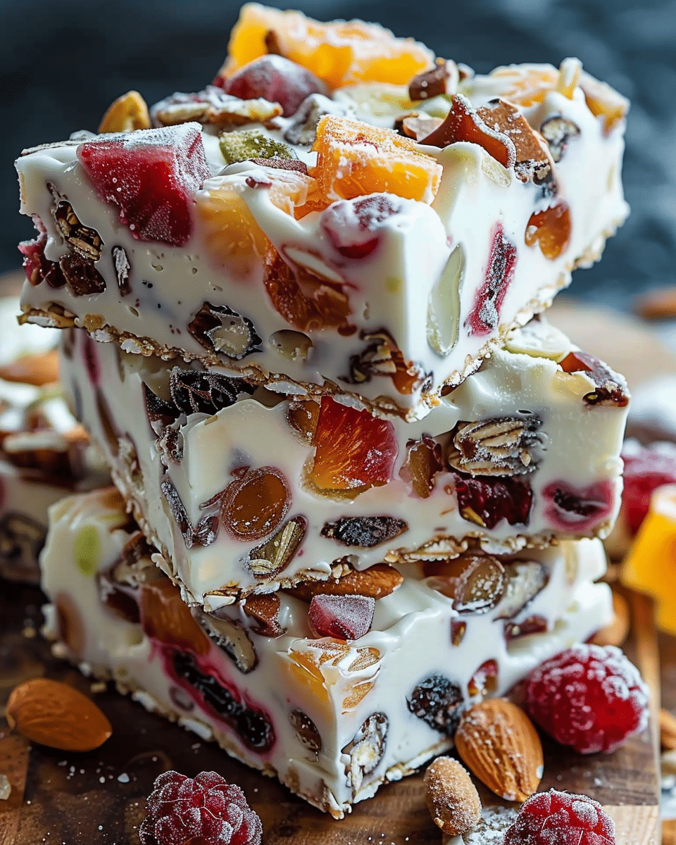 Frozen Yogurt Trail Mix Bark Clusters