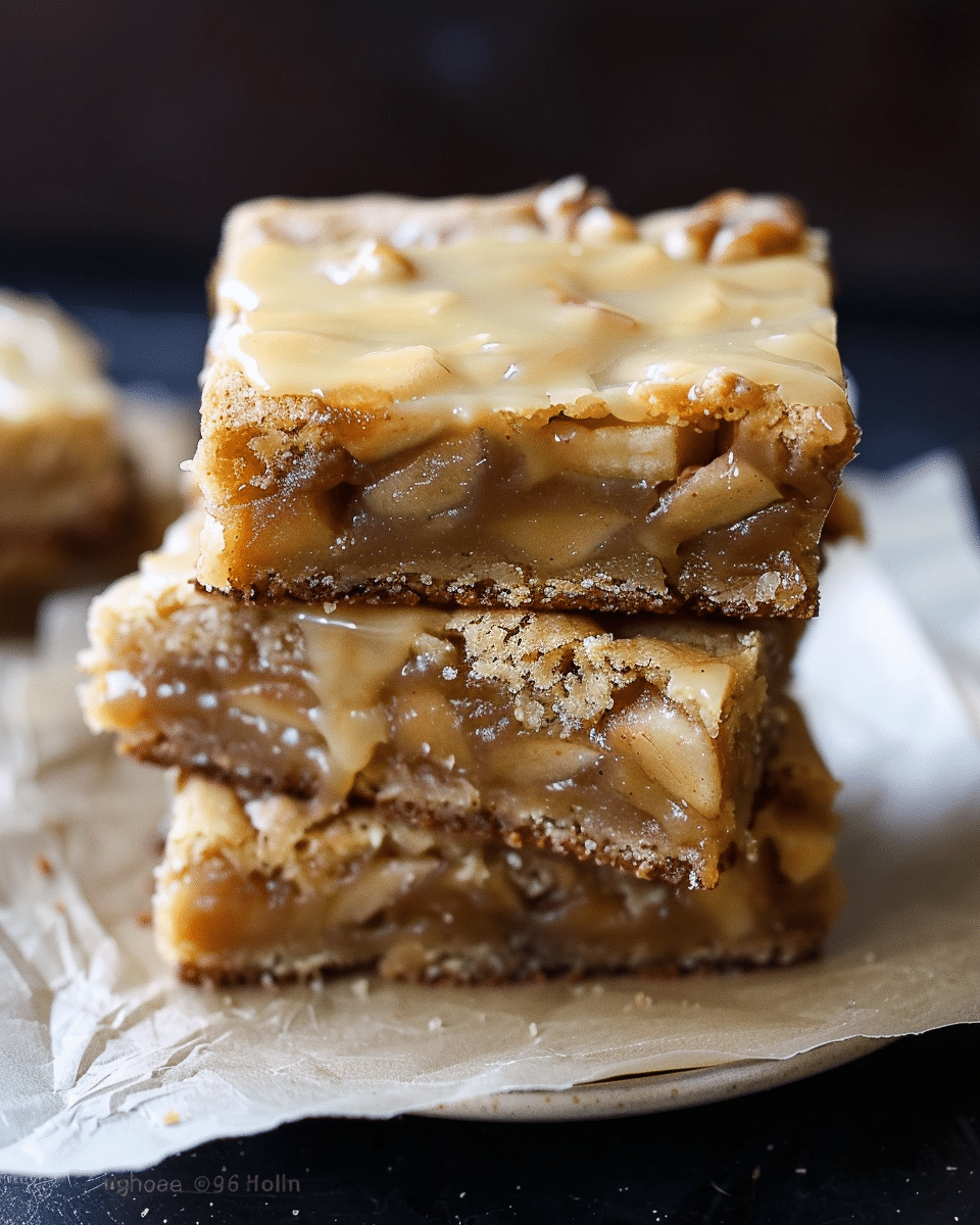 Maple Glazed Apple Blondies