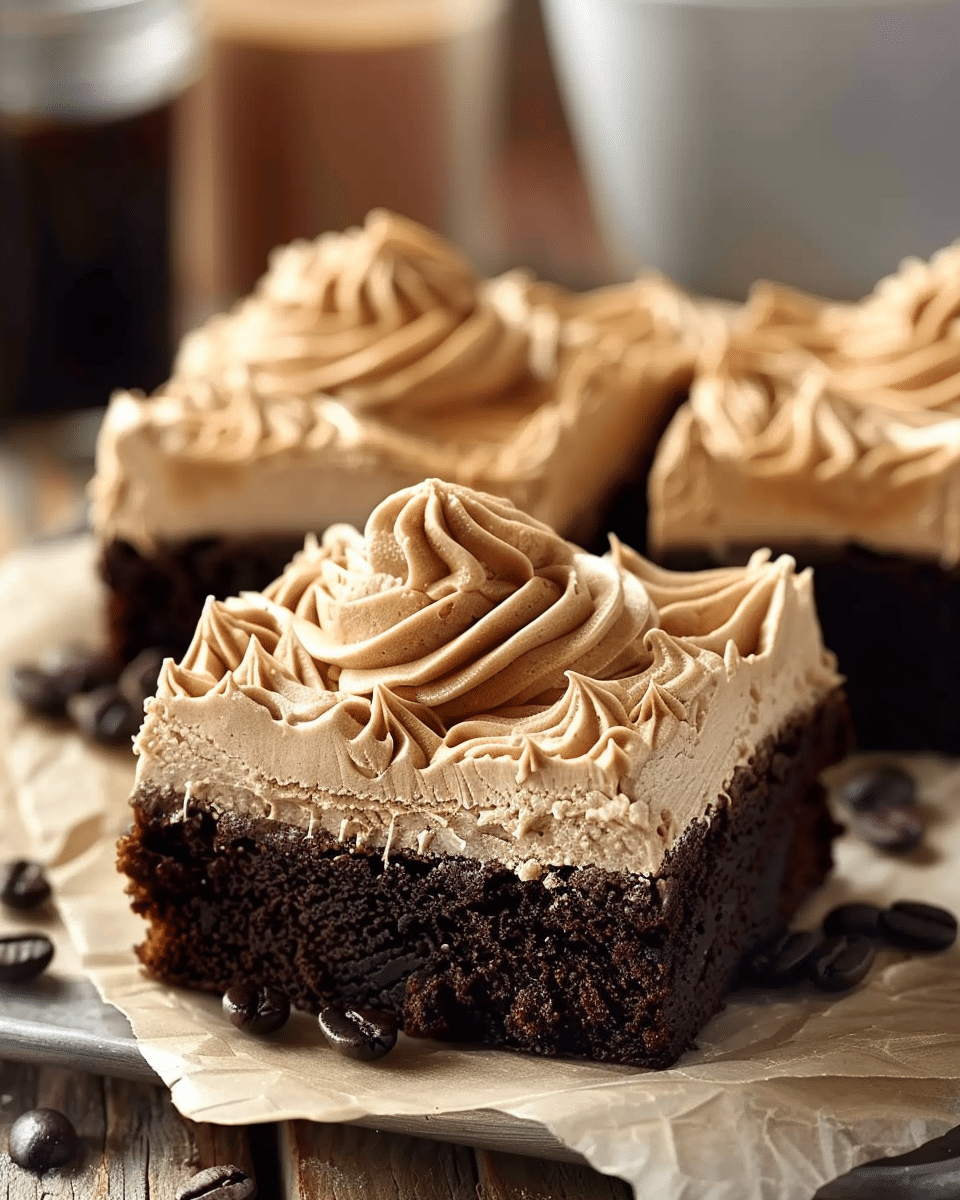 Mocha Brownies with Café Latte Frosting