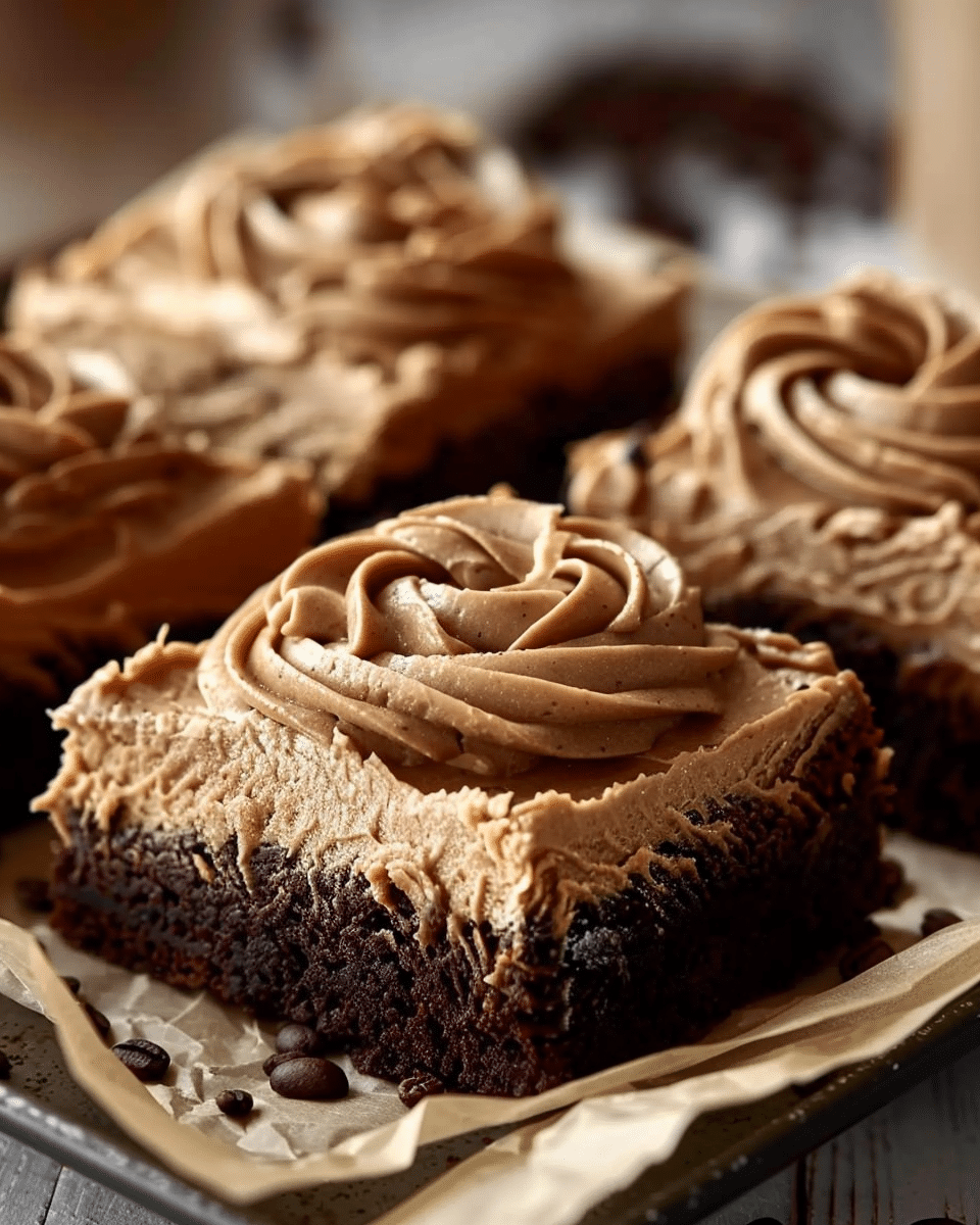 Mocha Brownies with Café Latte Frosting