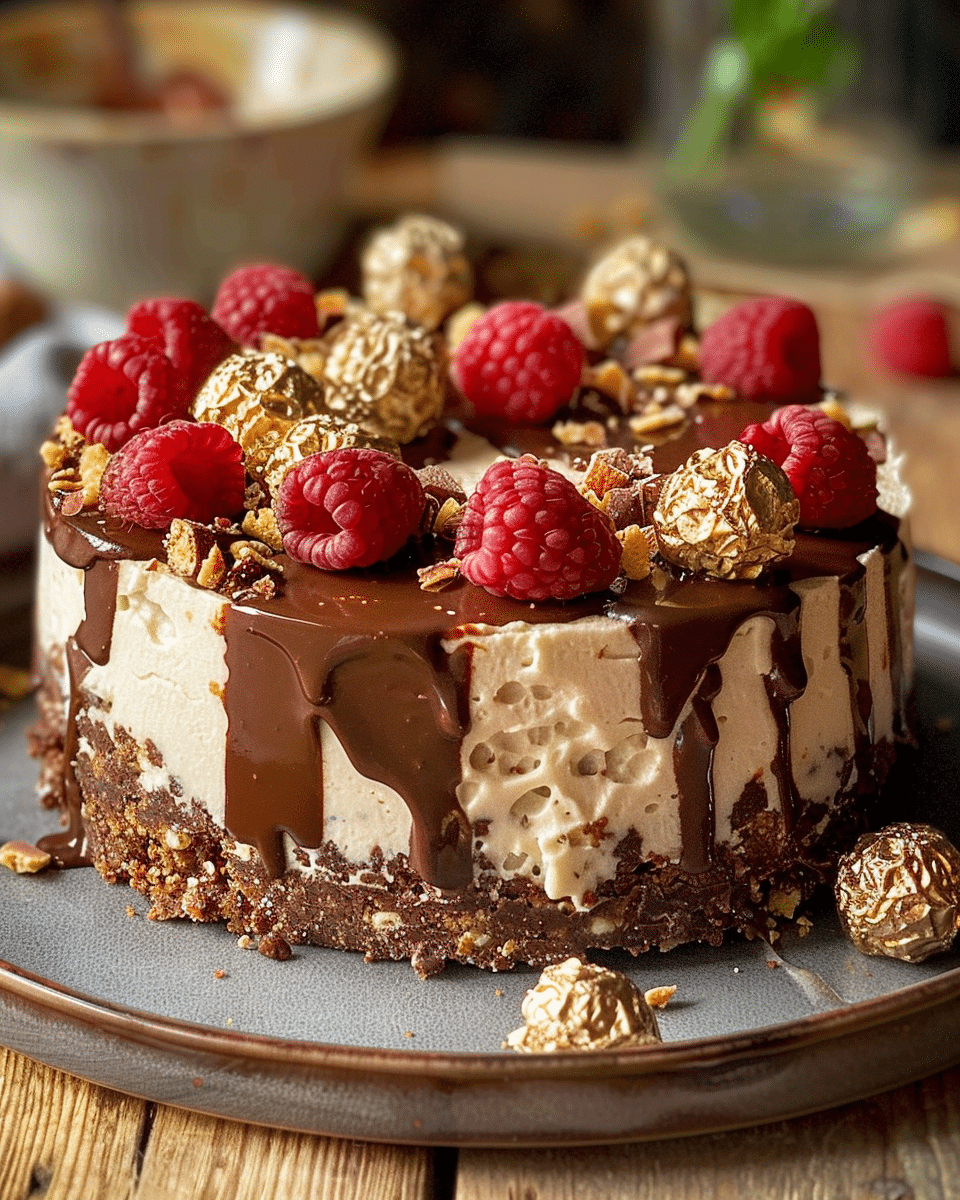 No-Bake Ferrero Rocher Cheesecake