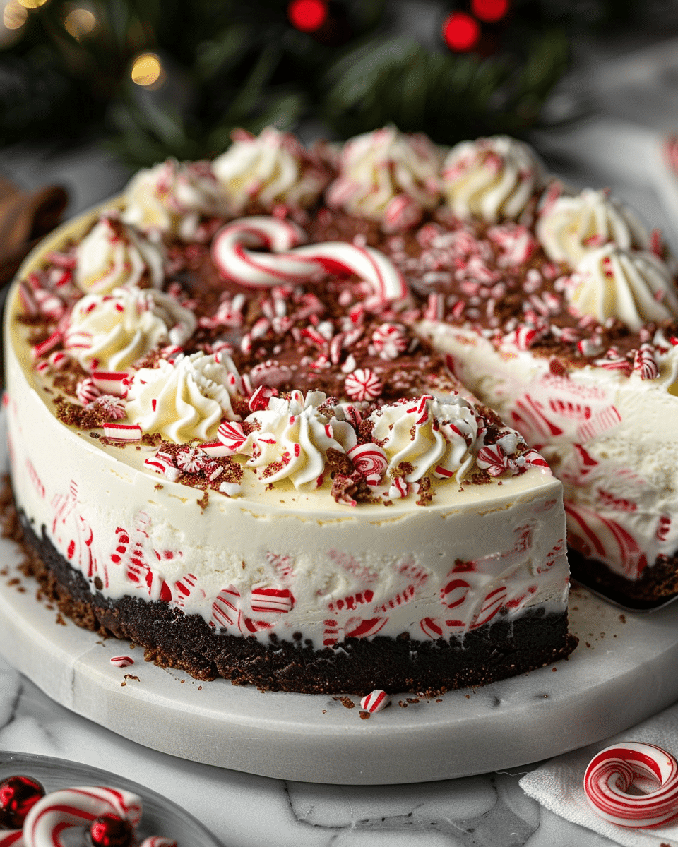 Peppermint Candy Cane Cheesecake