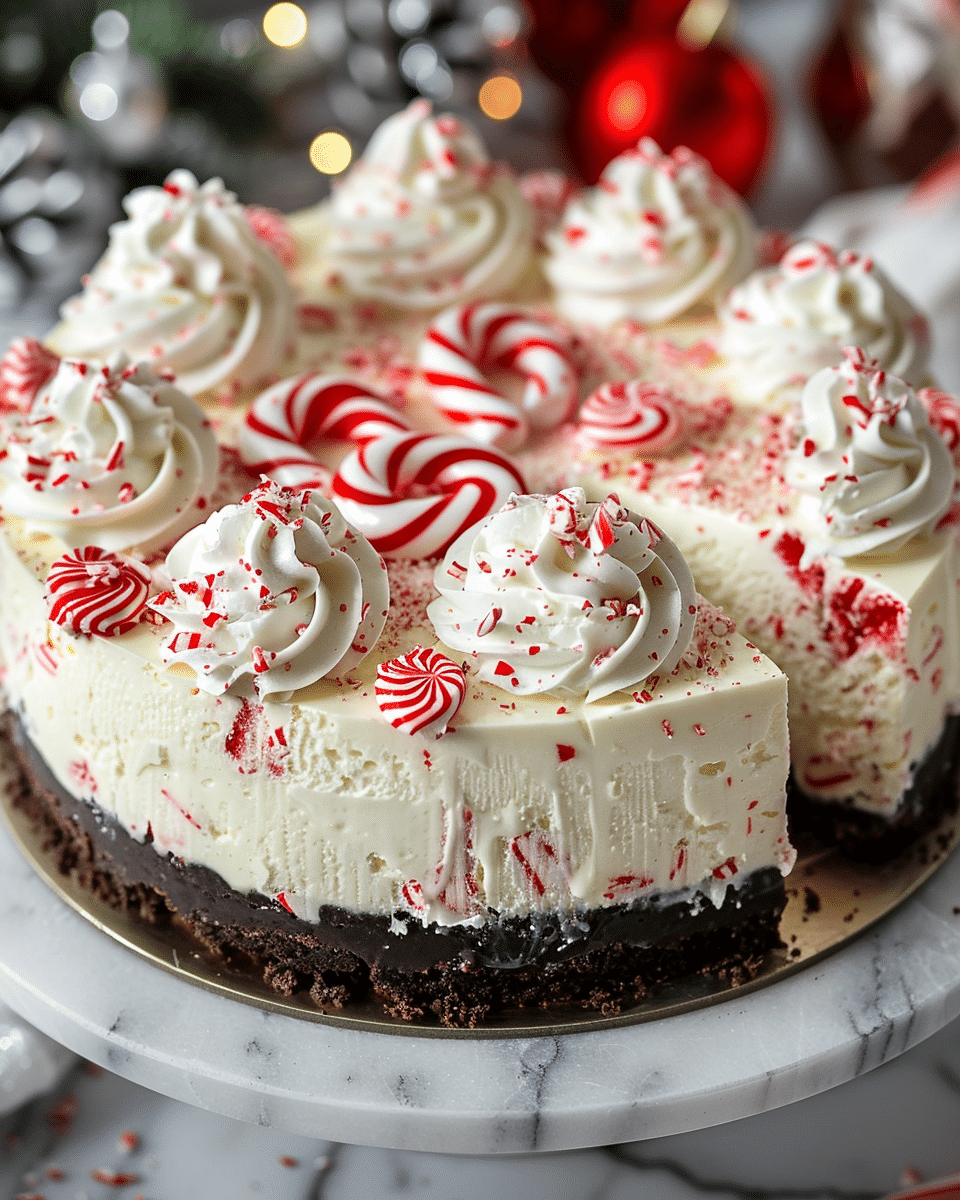 Peppermint Candy Cane Cheesecake
