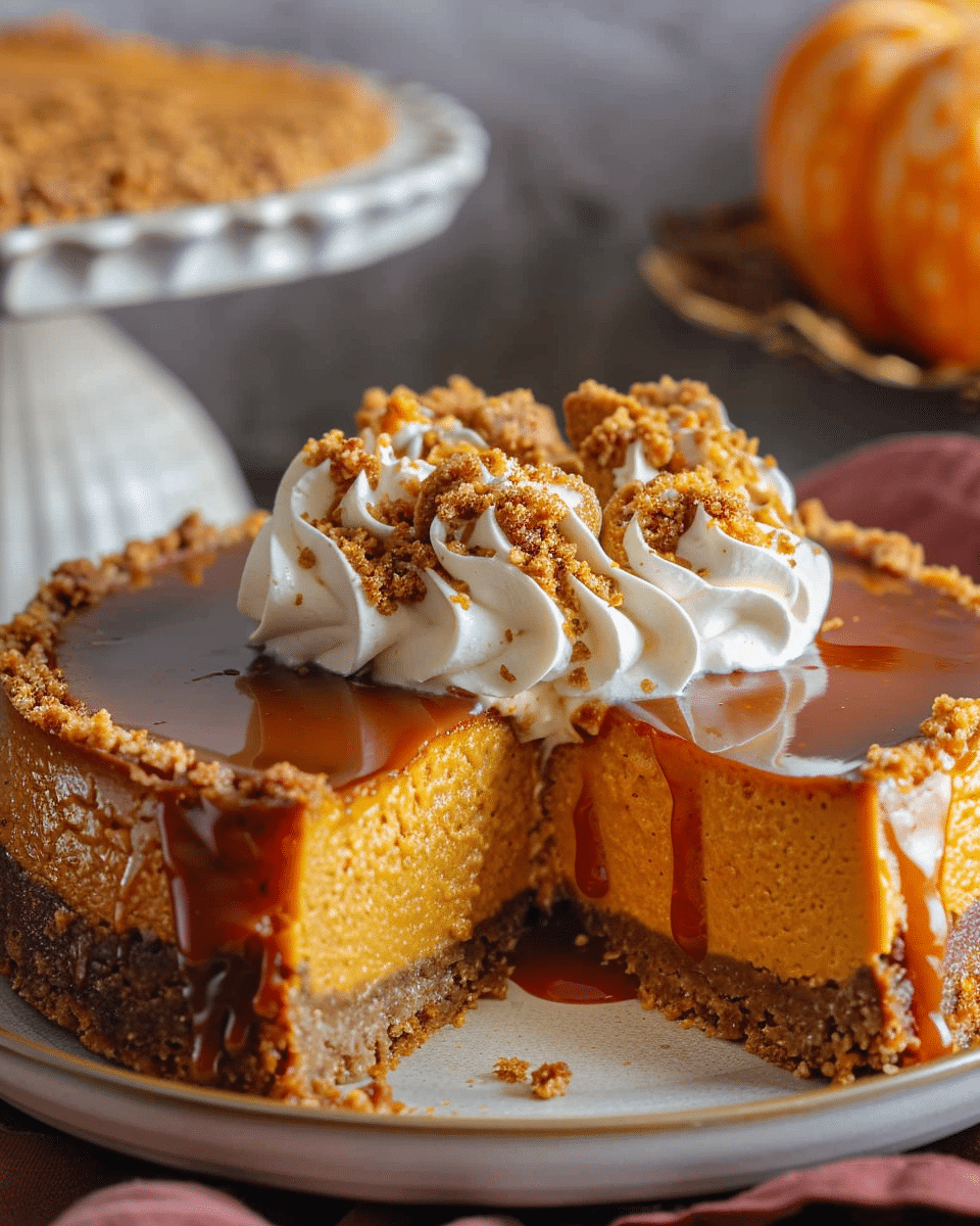 Pumpkin Cheesecake Gingersnap Crust