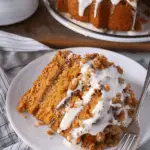 Pumpkin Coffee Cake with Streusel & Maple Cream Cheese Icing