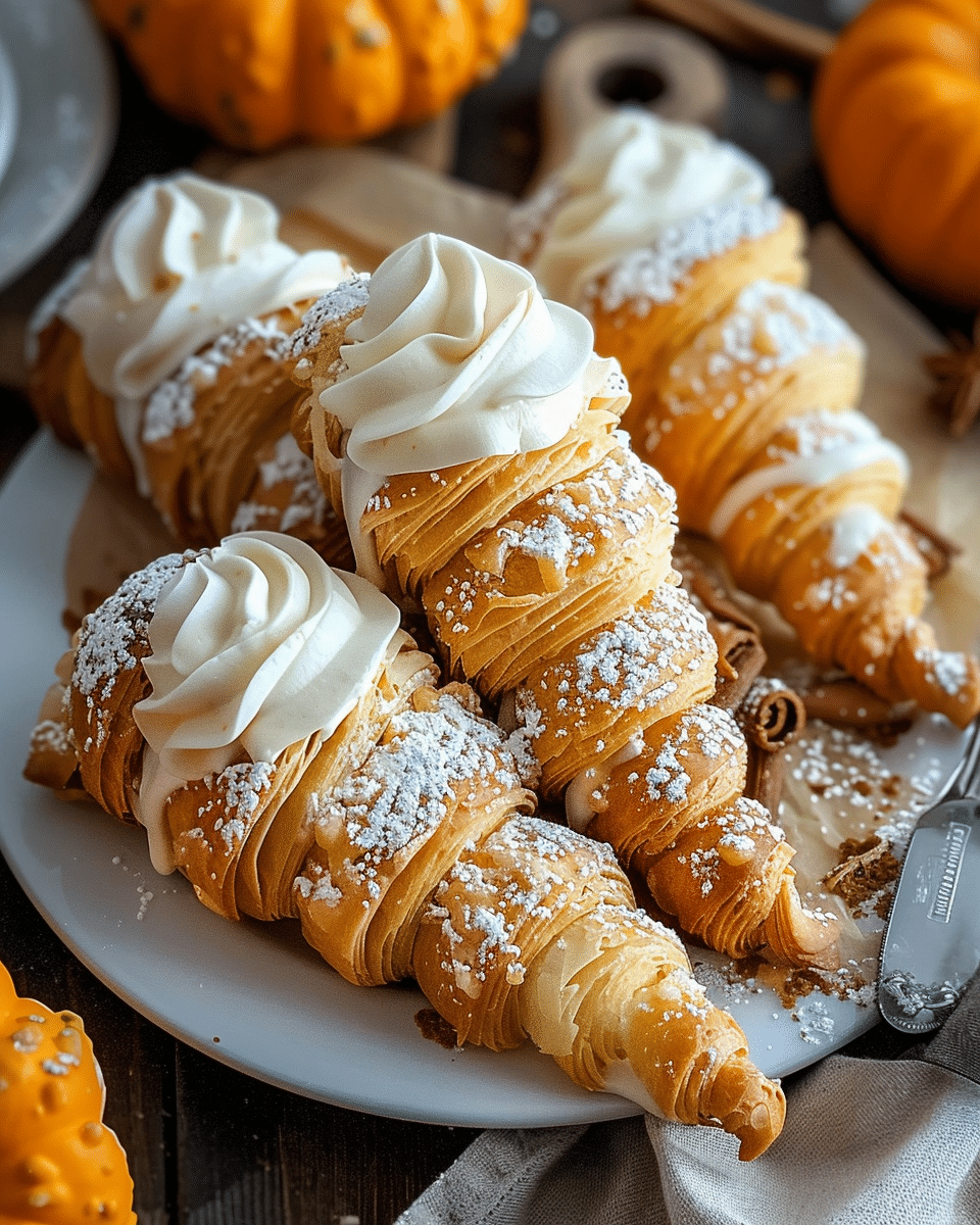 Pumpkin Cream Cheese Filled Cream Horns for a Cozy Fall Treat