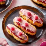 Raspberry Glazed Éclairs with Lemon Pastry Cream
