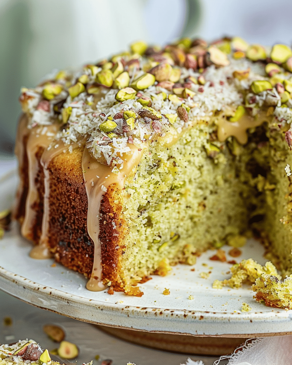 Vegan Pistachio Coffee Cake