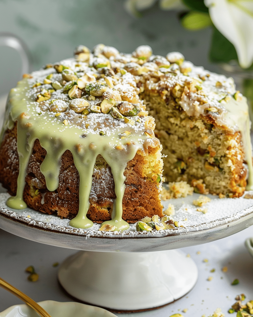 Vegan Pistachio Coffee Cake