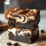 Vietnamese Coffee Brownies with Condensed Milk Swirl