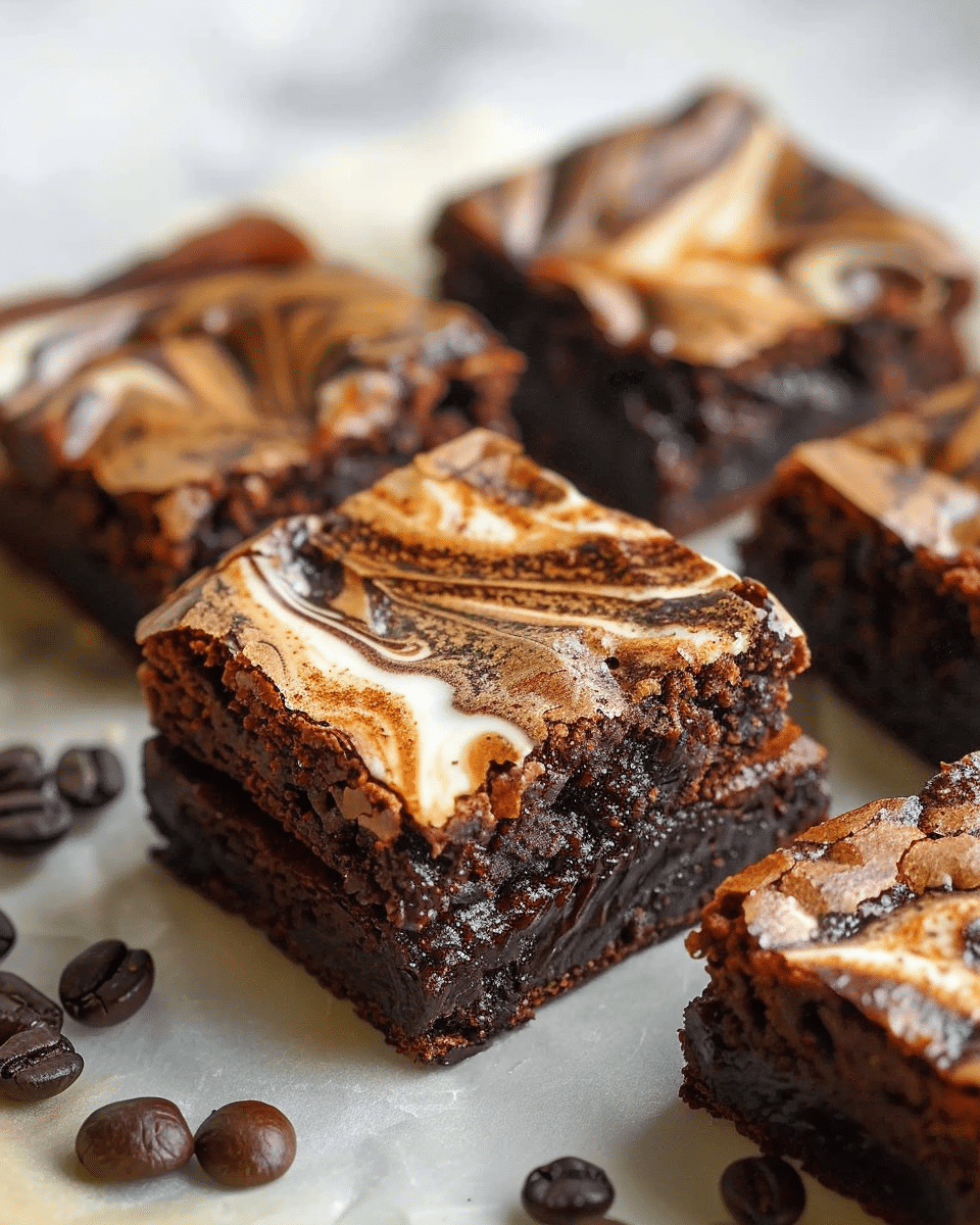 Vietnamese Coffee Brownies with Condensed Milk Swirl