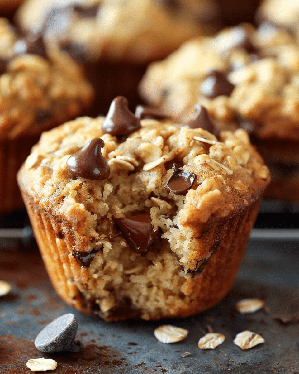 Yogurt Chocolate Chip Oatmeal Muffins Recipe