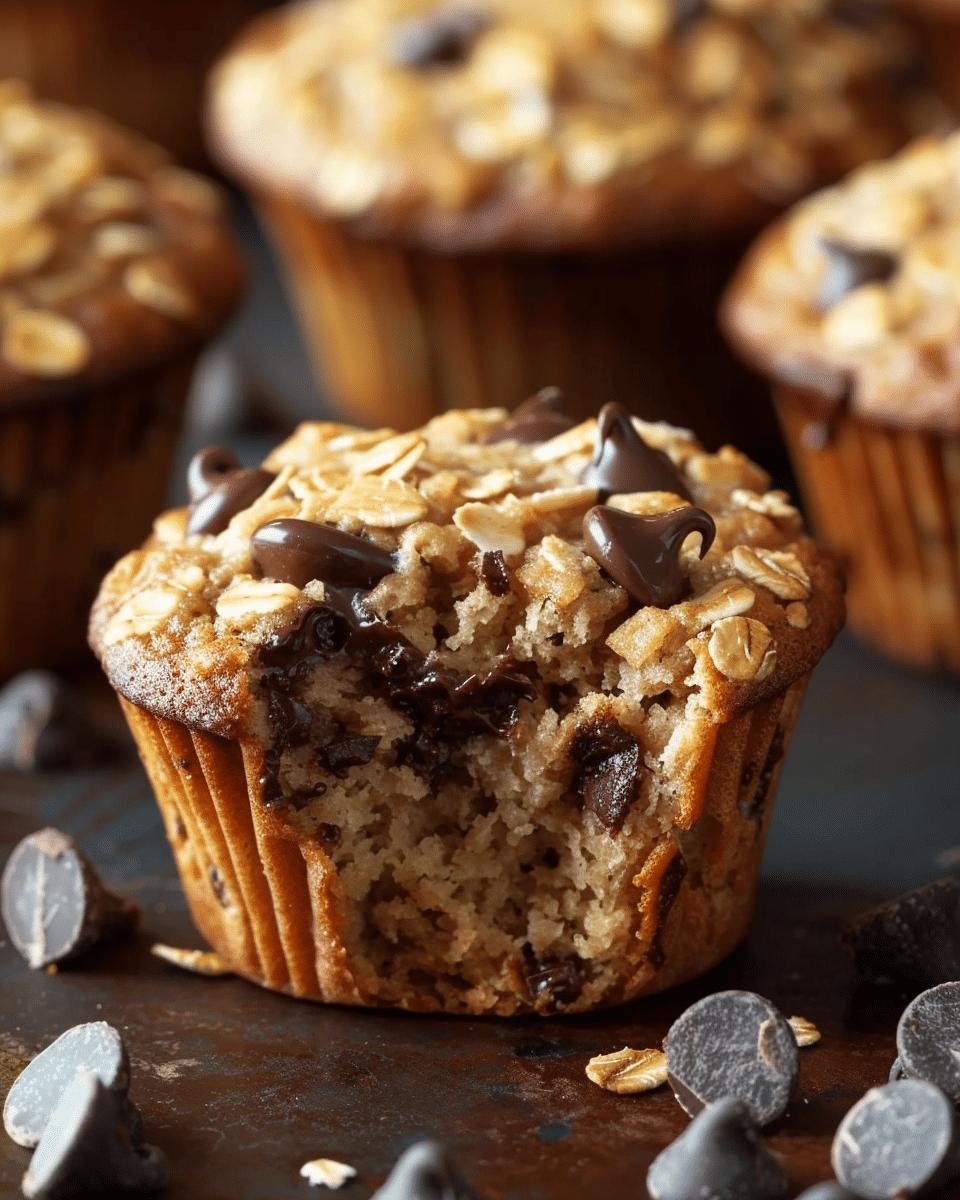 Yogurt Chocolate Chip Oatmeal Muffins Recipe