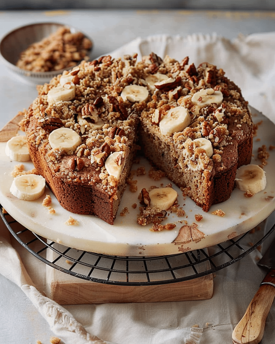 Banana Cake with a Nutty Crumble Topping