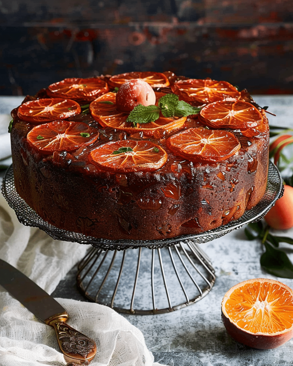 Boiled Fruit Cake with Orange Glaze