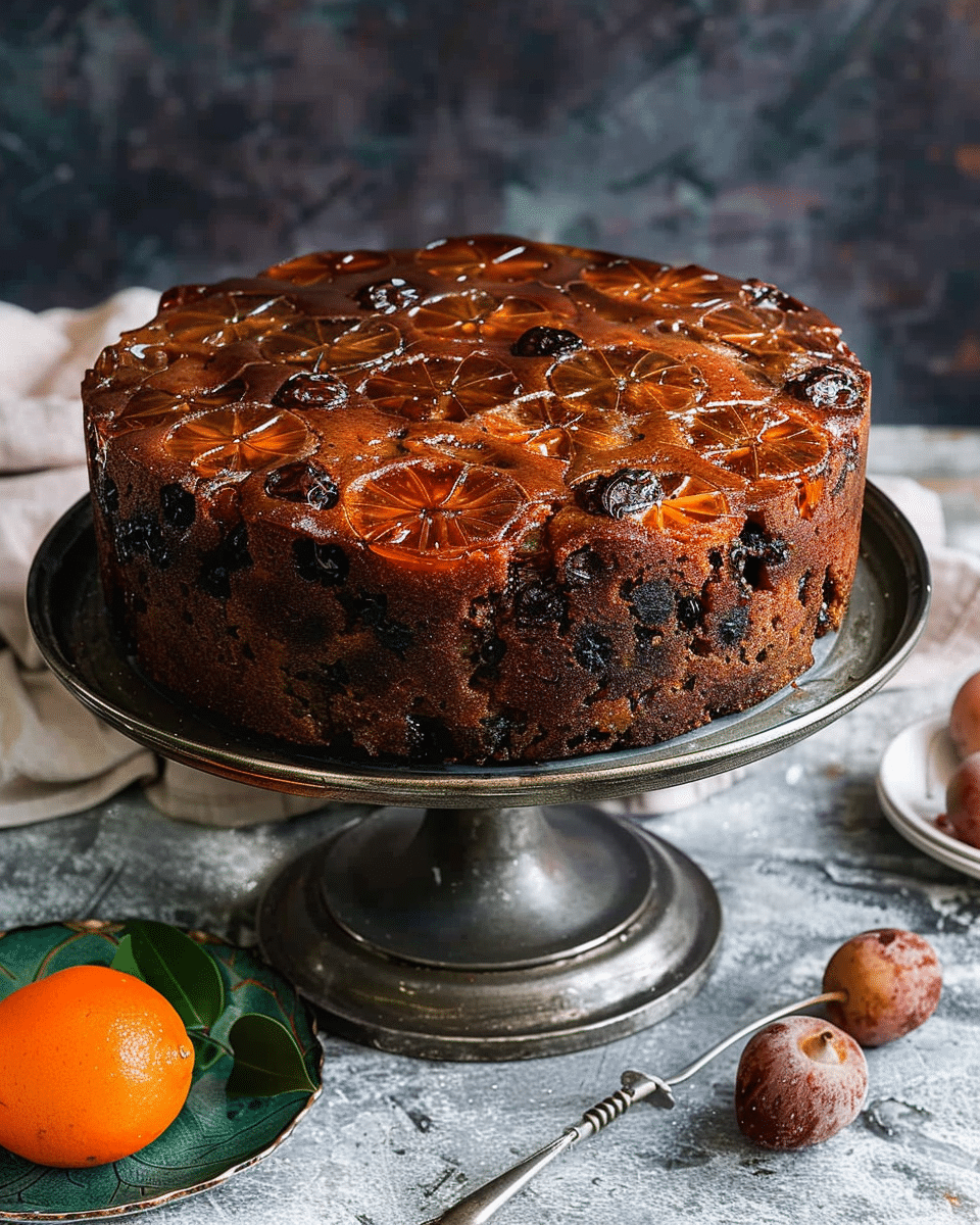 Boiled Fruit Cake with Orange Glaze