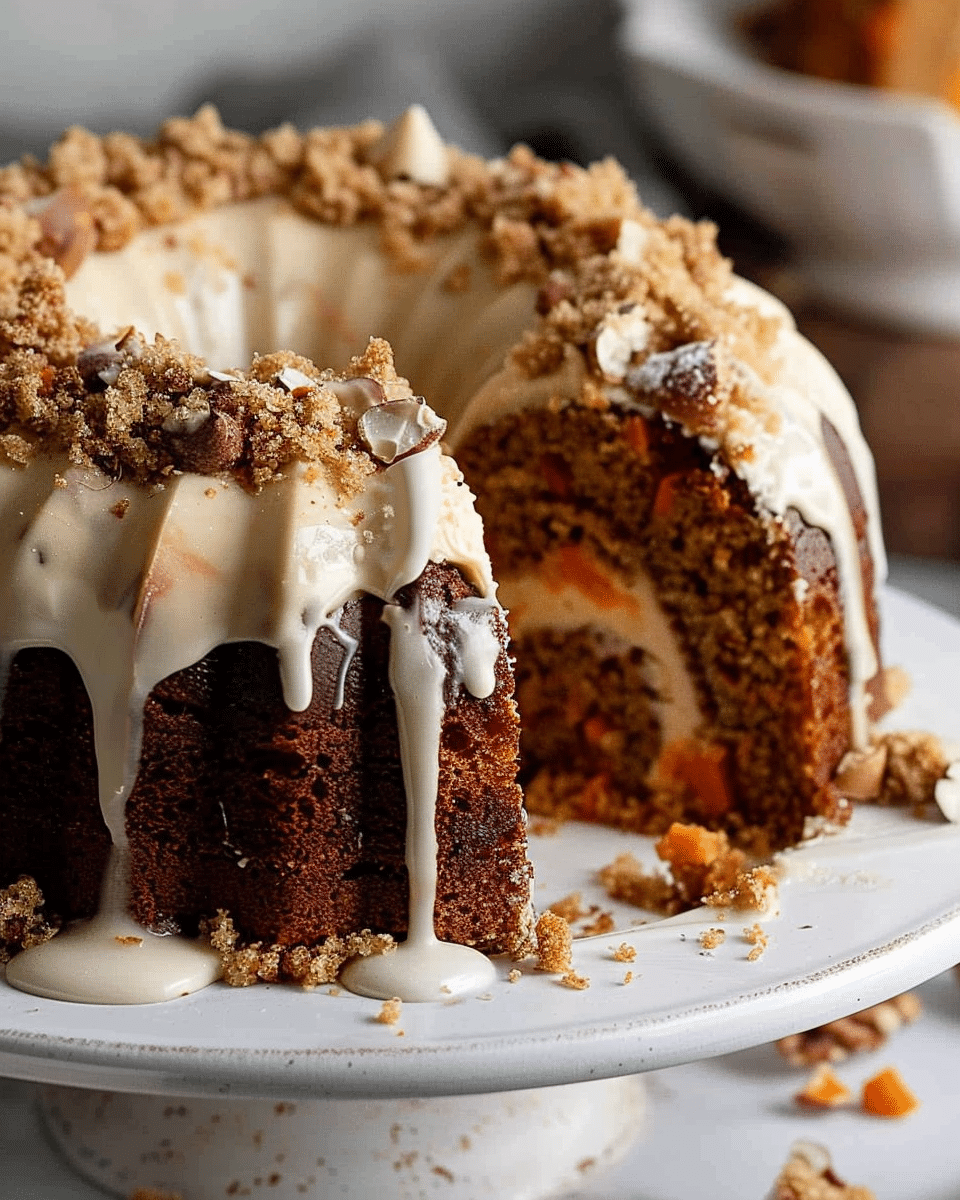 Cheesecake Stuffed Carrot Bundt Cake
