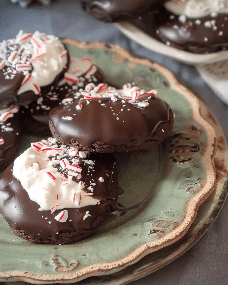 French Peppermint Cookies with Chocolate Ganache
