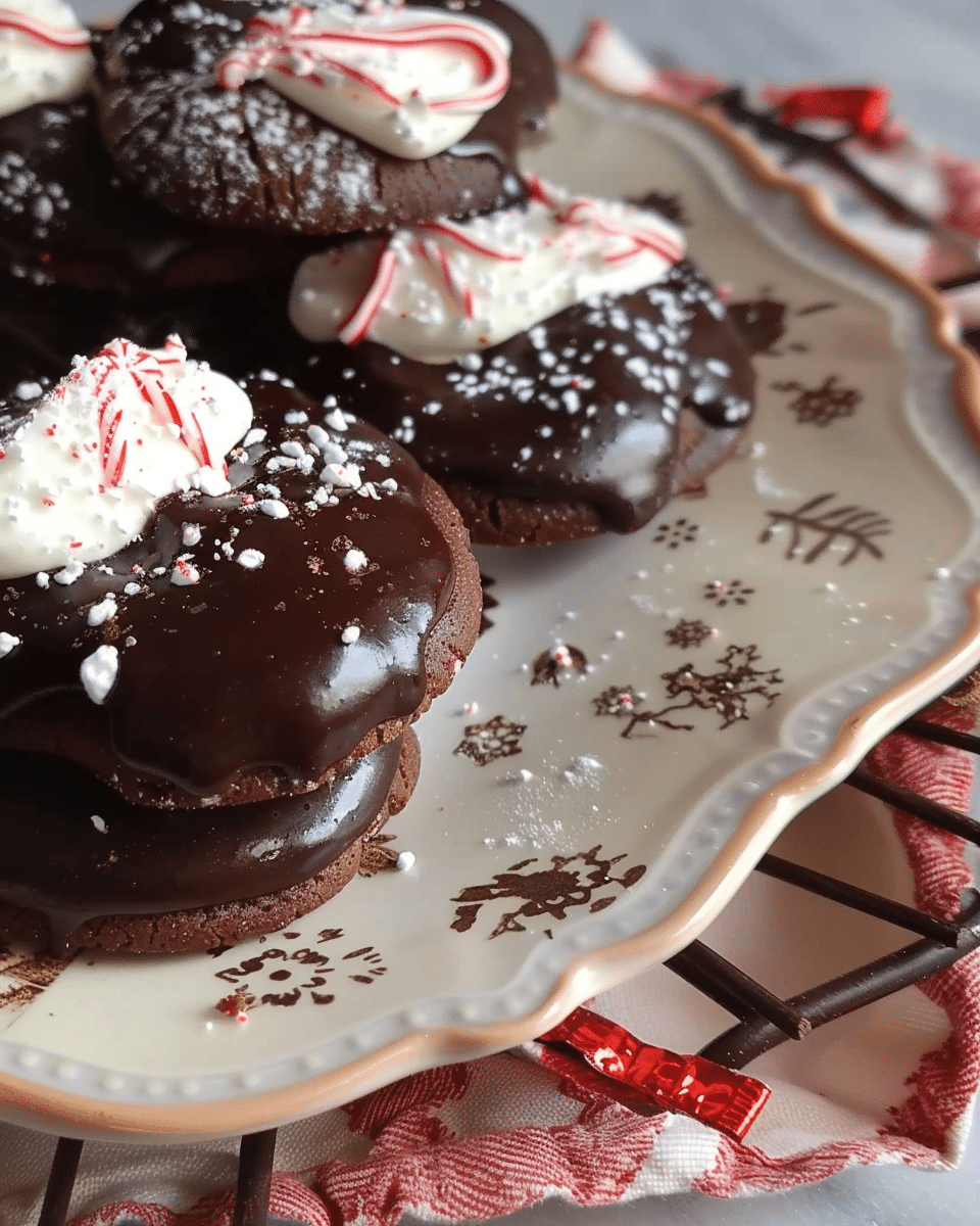 French Peppermint Cookies with Chocolate Ganache