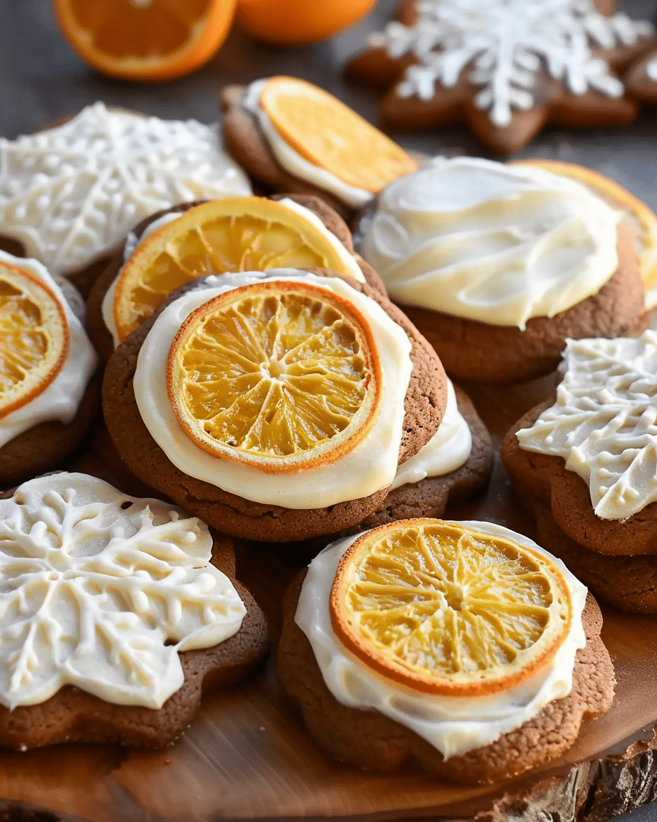 Gingerbread Cookies with Orange Buttercream Frosting