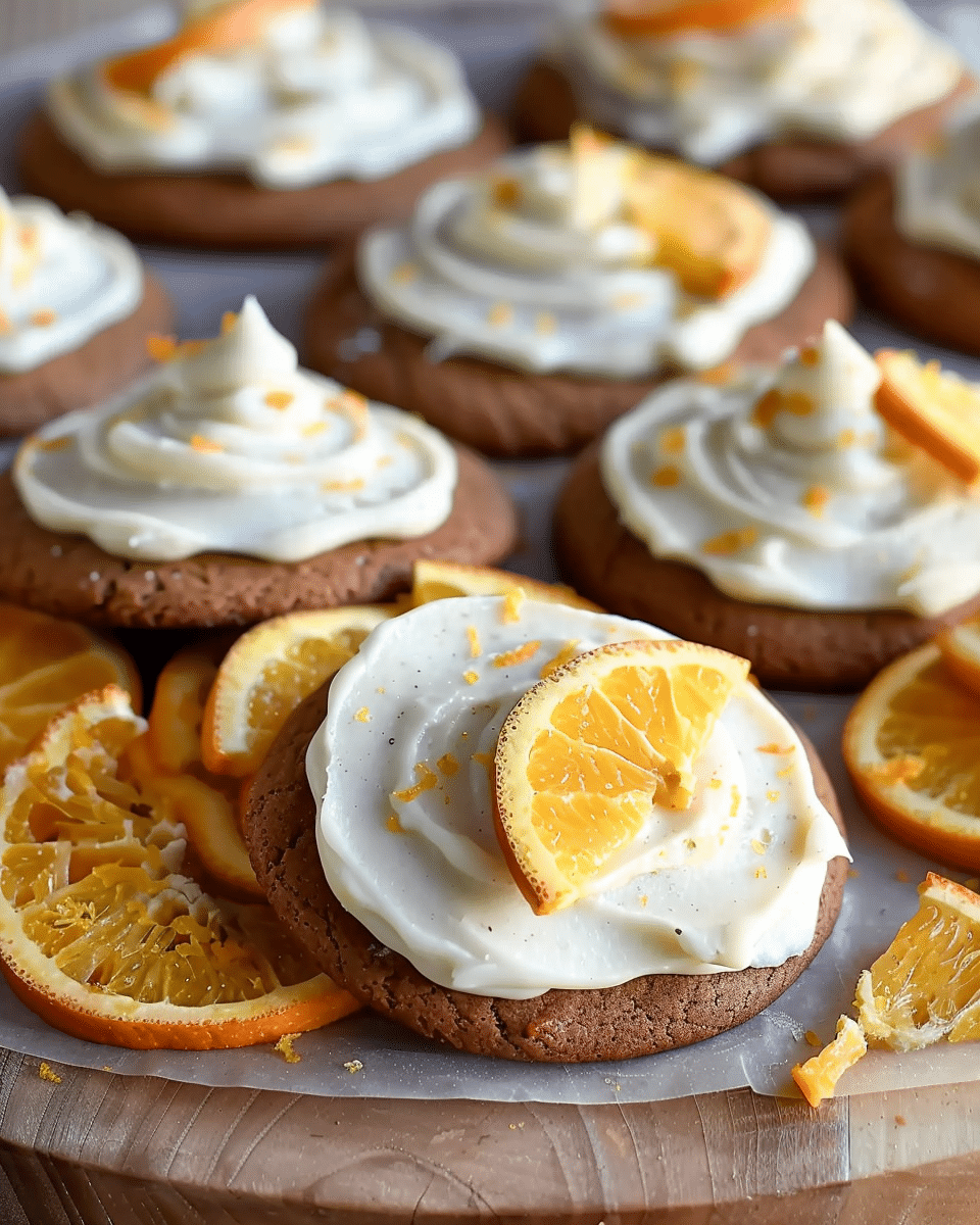 Gingerbread Cookies with Orange Buttercream Frosting