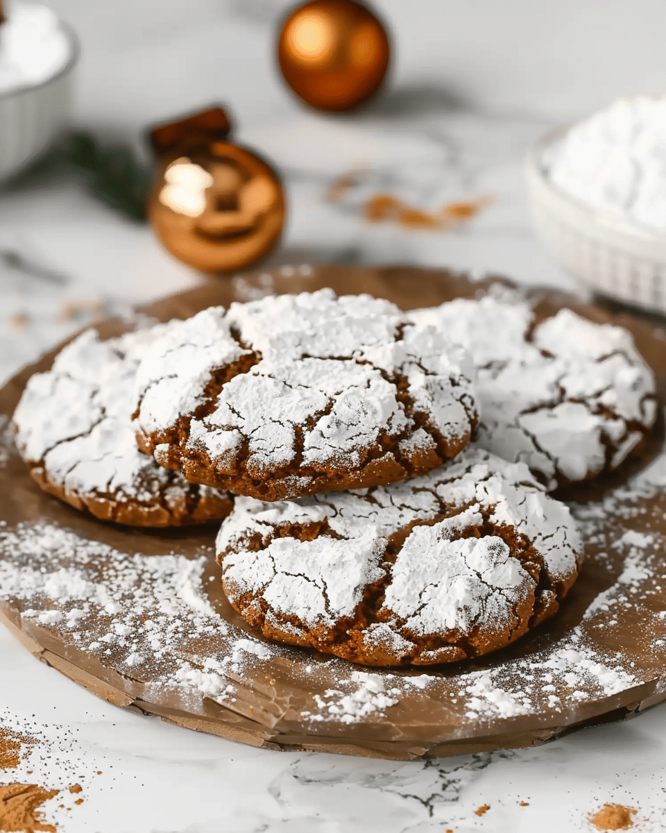 Gingerbread Crinkle Cookies