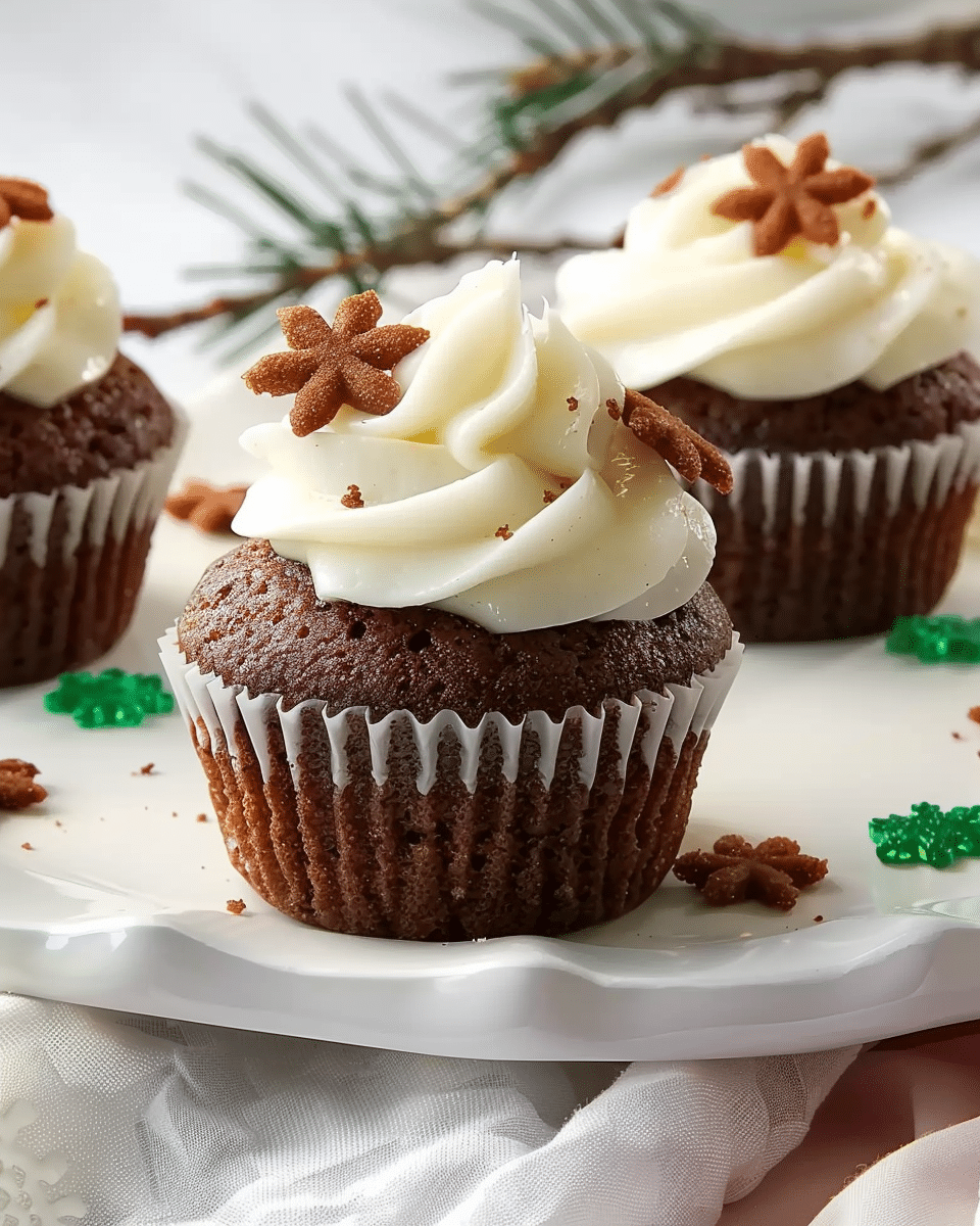 Gingerbread Cupcakes with Cream Cheese Frosting