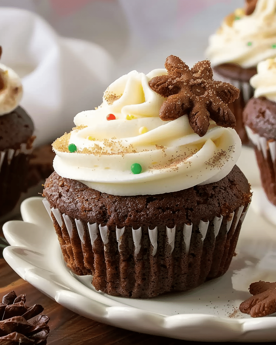 Gingerbread Cupcakes with Cream Cheese Frosting