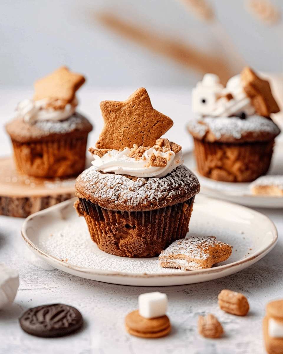 Gingerbread S'mores Muffins