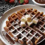 Gingerbread Waffles with Hot Chocolate Sauce