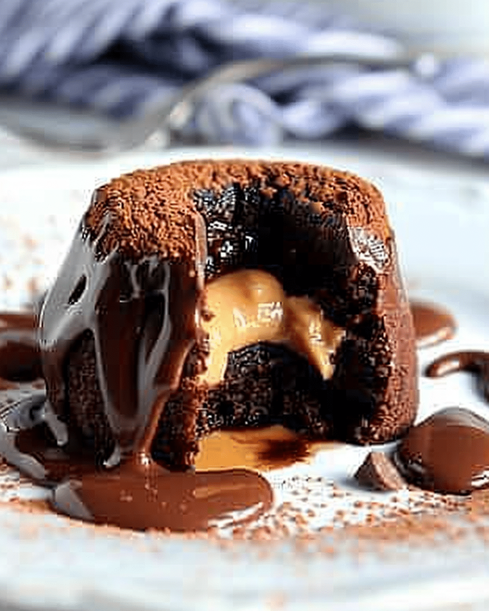 Peanut Butter Chocolate Molten Lava Cake