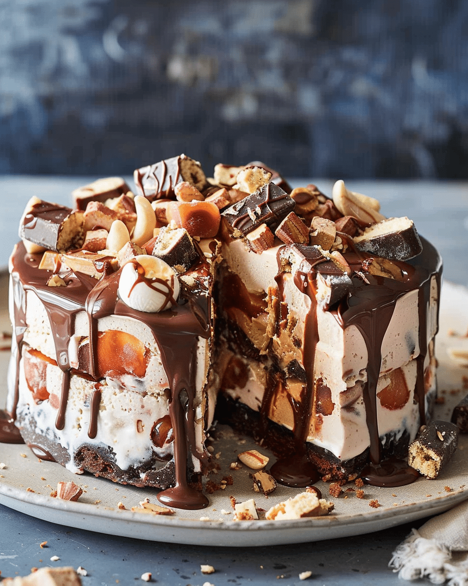 Peanut Butter Rocky Road Ice-Cream Cake