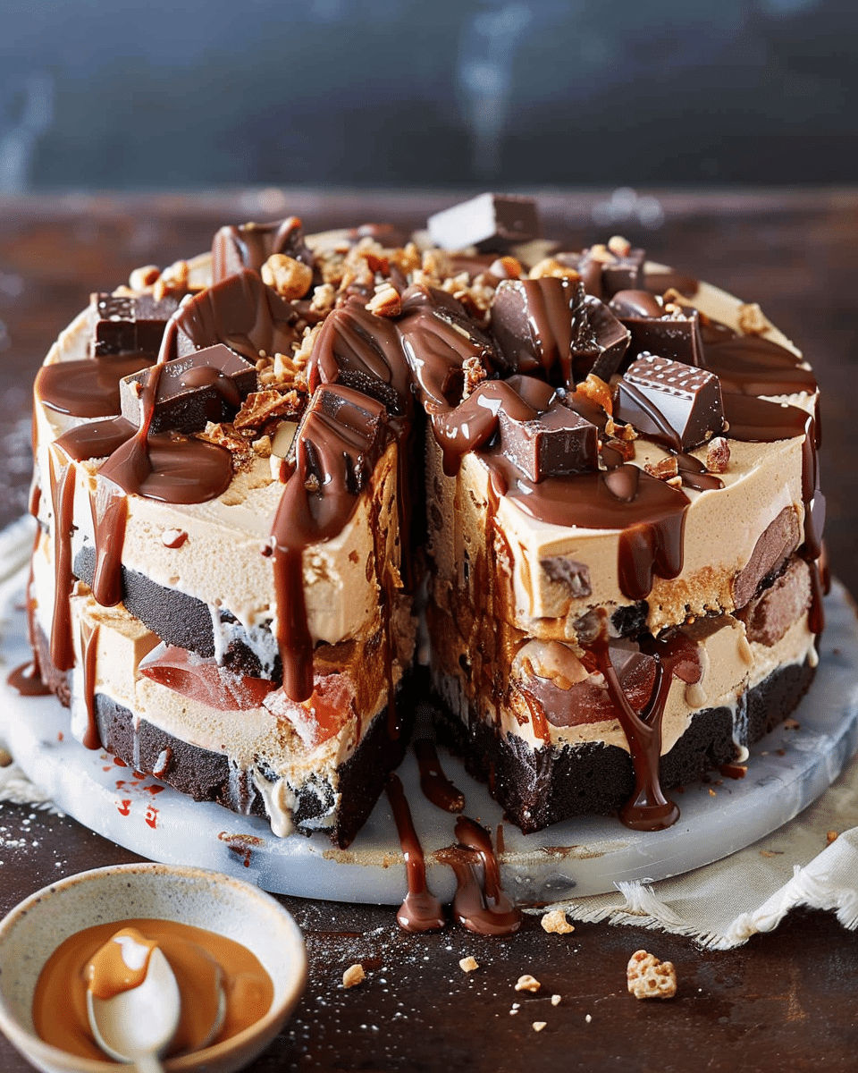 Peanut Butter Rocky Road Ice-Cream Cake