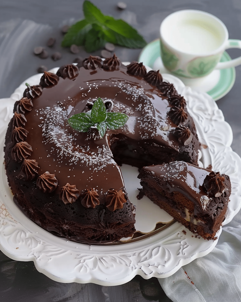 Peppermint Tea Chocolate Cake