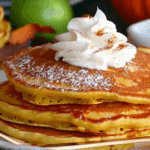 Pumpkin Pancakes with Nutmeg Whipped Cream