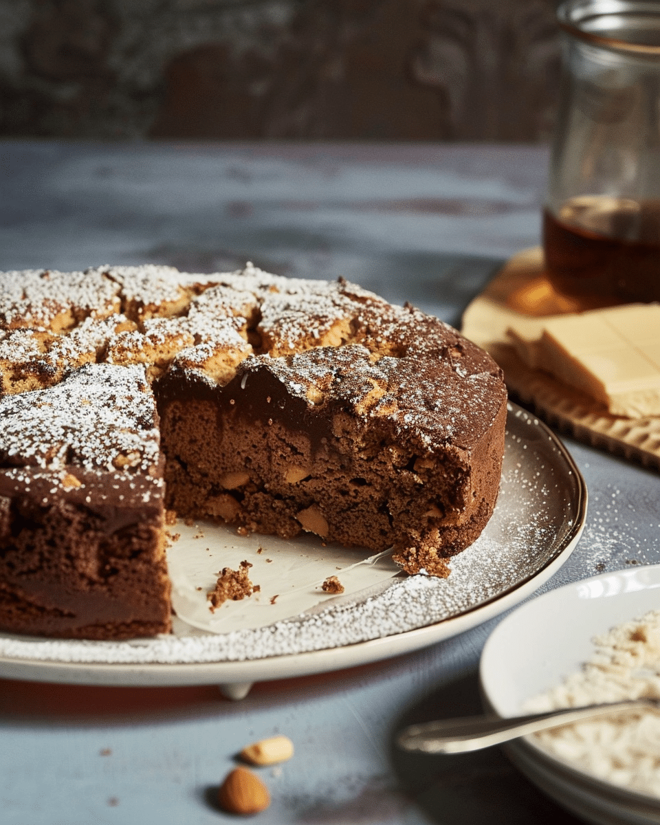 Torta Paesana with Amaretti and Chocolate