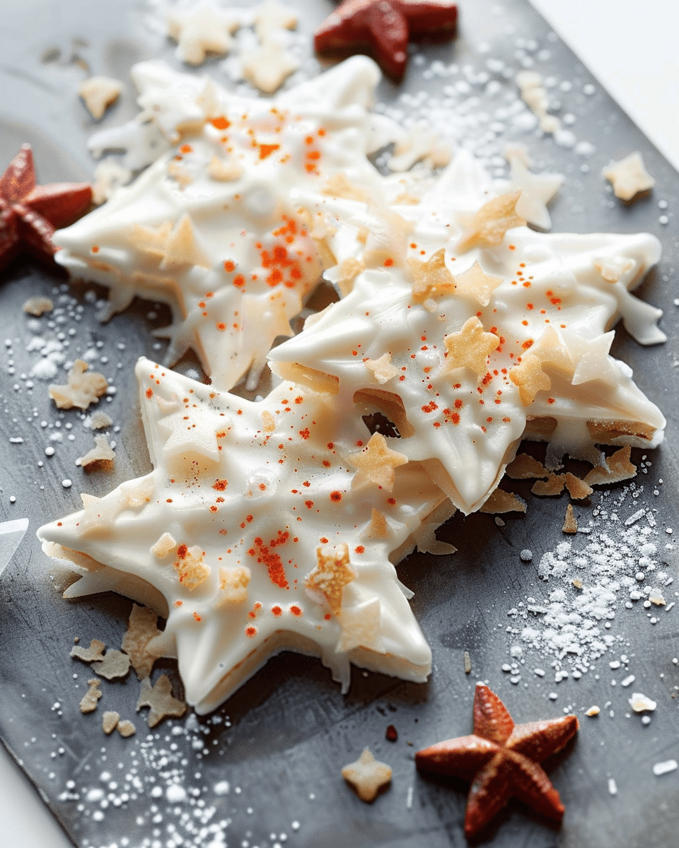 White Chocolate Crackle Stars