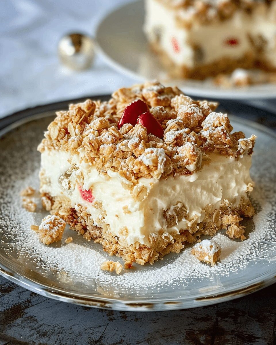 White Chocolate Crumble Slice