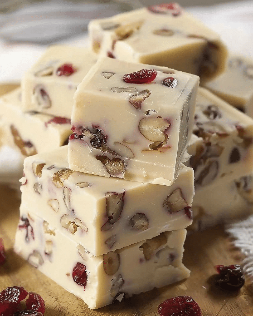 White Cranberry Walnut Nutmeg Fudge